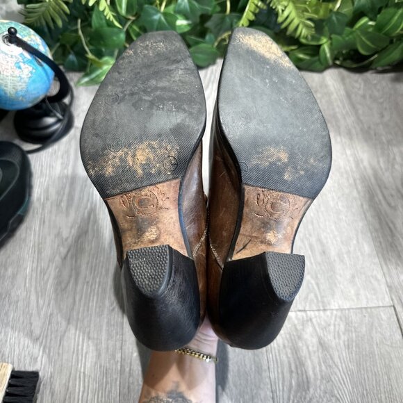 Lucchese Charlie Horse Women's Mules 7.5 B Western Brown Leather - Picture 7 of 10